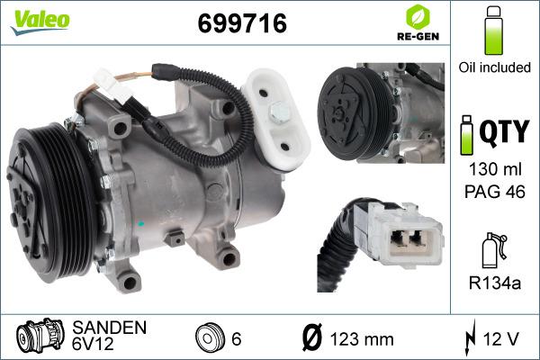 Valeo 699716 - Compressor, air conditioning autospares.lv