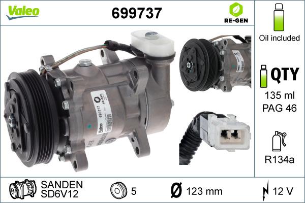 Valeo 699737 - Compressor, air conditioning autospares.lv