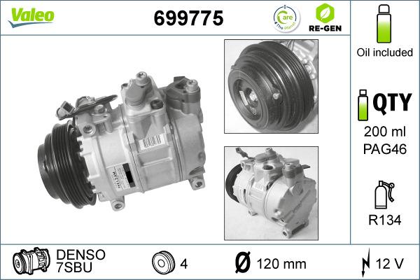 Valeo 699775 - Compressor, air conditioning autospares.lv