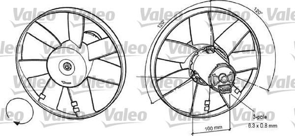 Valeo 696041 - Fan, radiator autospares.lv