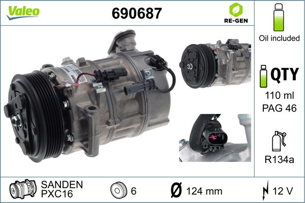 Valeo 690687 - Compressor, air conditioning autospares.lv