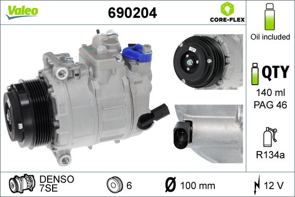 Valeo 690204 - Compressor, air conditioning autospares.lv