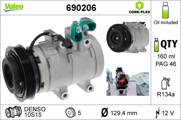 Valeo 690206 - Compressor, air conditioning autospares.lv