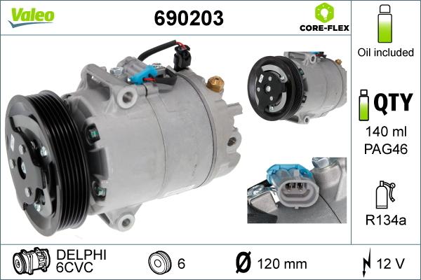 Valeo 690203 - Compressor, air conditioning autospares.lv