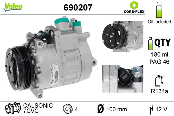 Valeo 690207 - Compressor, air conditioning autospares.lv