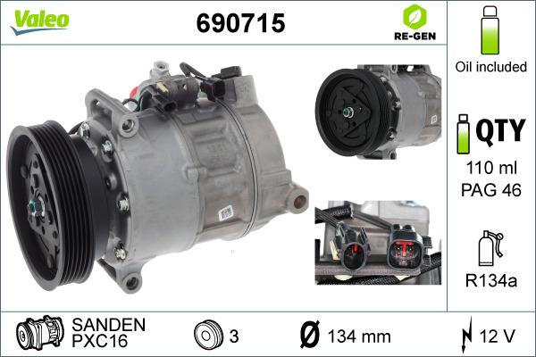 Valeo 690715 - Compressor, air conditioning autospares.lv