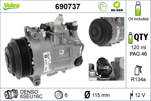 Valeo 690737 - Compressor, air conditioning autospares.lv