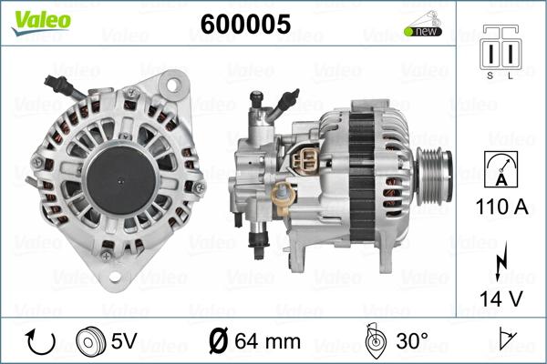 Valeo 600005 - Alternator autospares.lv