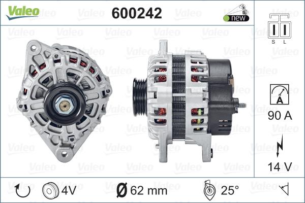 Valeo 600242 - Alternator autospares.lv