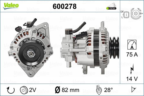 Valeo 600278 - Alternator autospares.lv