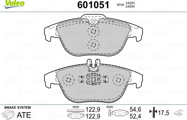 Valeo 601051 - Brake Pad Set, disc brake autospares.lv