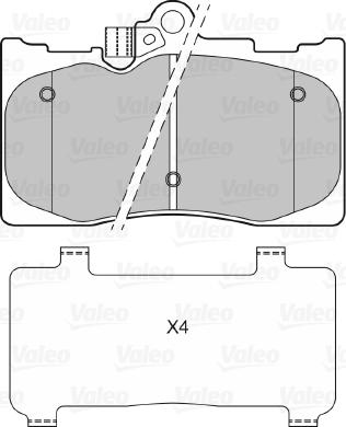 Valeo 601316 - Brake Pad Set, disc brake autospares.lv