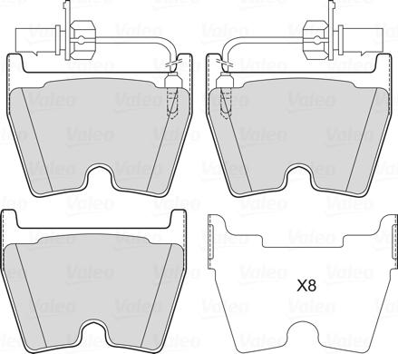 Valeo 601758 - Brake Pad Set, disc brake autospares.lv