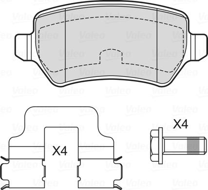 Valeo 601701 - Brake Pad Set, disc brake autospares.lv