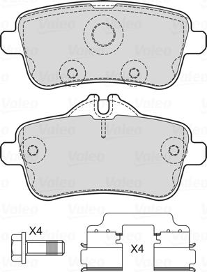 Valeo 601734 - Brake Pad Set, disc brake autospares.lv