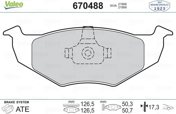 Valeo 670488 - Brake Pad Set, disc brake autospares.lv