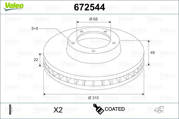 Valeo 672544 - Brake Disc autospares.lv