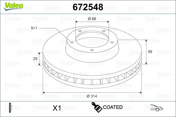 Valeo 672548 - Brake Disc autospares.lv