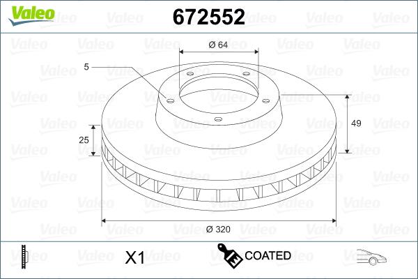 Valeo 672552 - Brake Disc autospares.lv