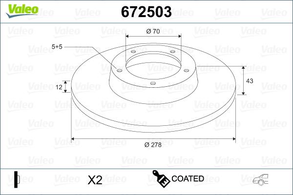 Valeo 672503 - Brake Disc autospares.lv