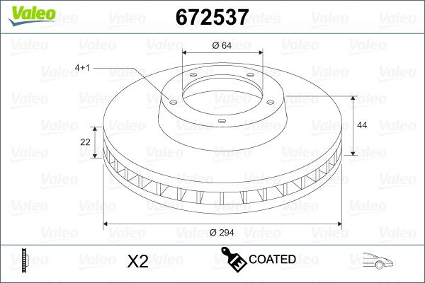 Valeo 672537 - Brake Disc autospares.lv