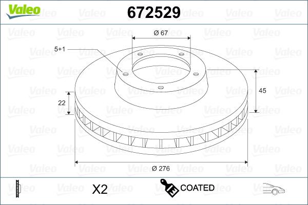 Valeo 672529 - Brake Disc autospares.lv