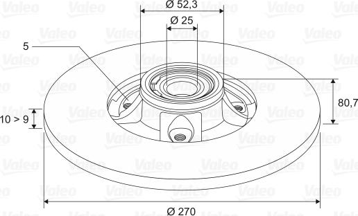 Valeo 197452 - Brake Disc autospares.lv