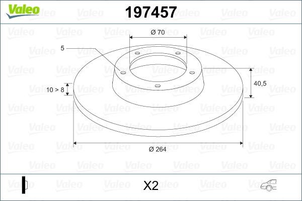 Valeo 197457 - Brake Disc autospares.lv