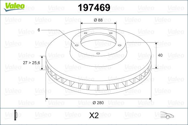 Valeo 197469 - Brake Disc autospares.lv