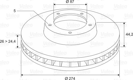 Valeo 197465 - Brake Disc autospares.lv