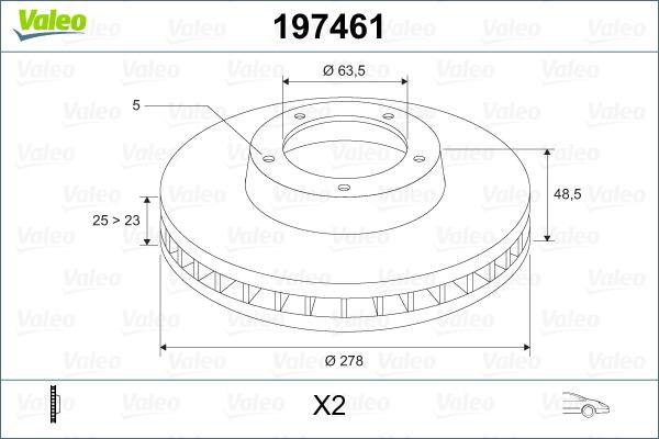 Valeo 197461 - Brake Disc autospares.lv