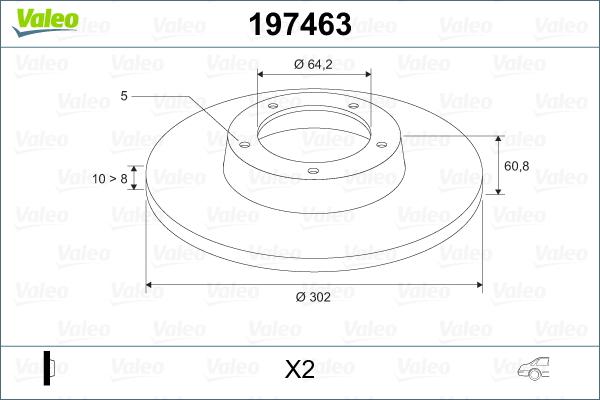 Valeo 197463 - Brake Disc autospares.lv