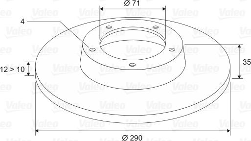 Valeo 197484 - Brake Disc autospares.lv