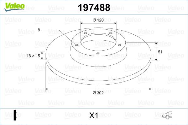 Valeo 197488 - Brake Disc autospares.lv