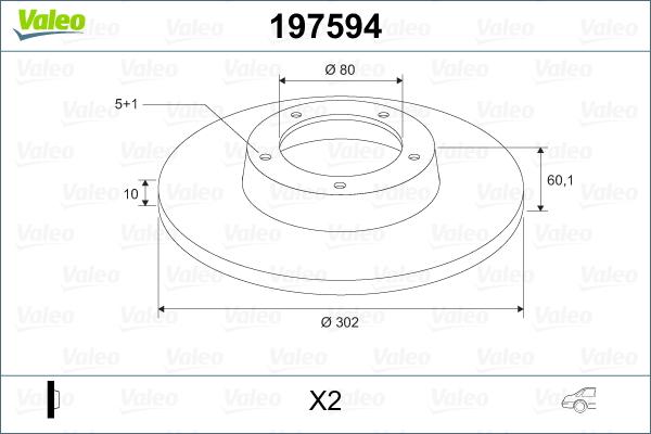 Valeo 197594 - Brake Disc autospares.lv