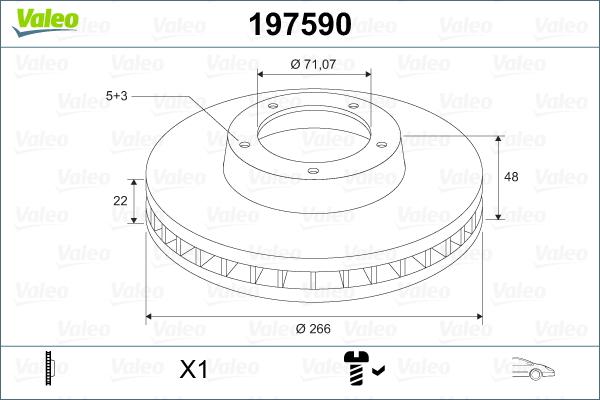 Valeo 197590 - Brake Disc autospares.lv