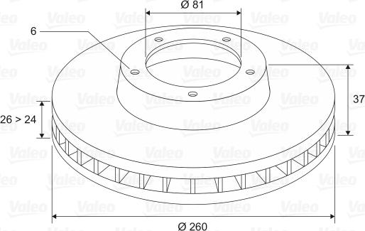 Valeo 197559 - Brake Disc autospares.lv