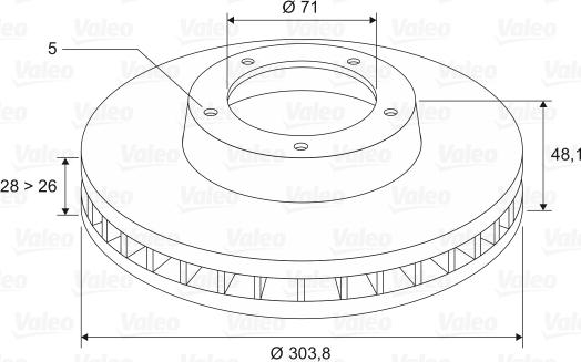 Valeo 197561 - Brake Disc autospares.lv