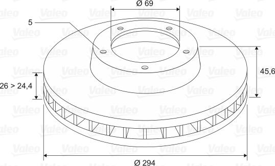 Valeo 197510 - Brake Disc autospares.lv