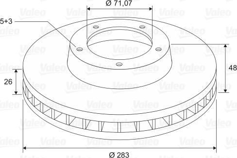 Valeo 197571 - Brake Disc autospares.lv