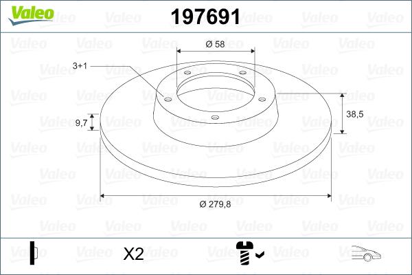 Valeo 197691 - Brake Disc autospares.lv