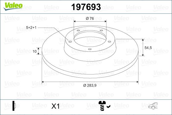 Valeo 197693 - Brake Disc autospares.lv