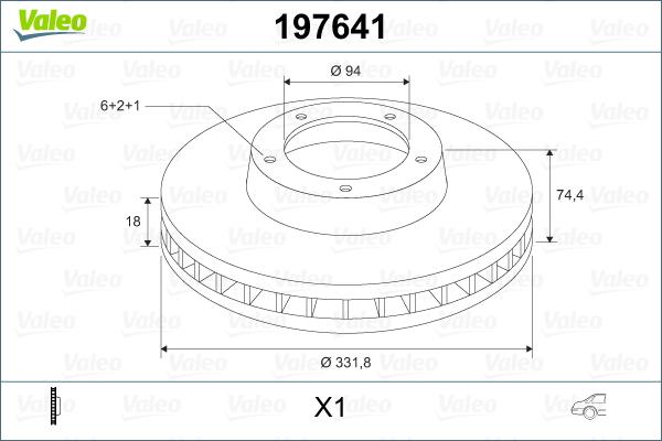 Valeo 197641 - Brake Disc autospares.lv