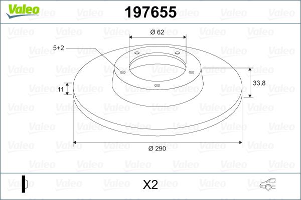 Valeo 197655 - Brake Disc autospares.lv