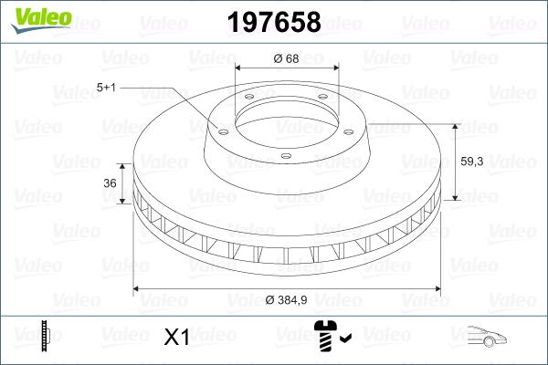 Valeo 197658 - Brake Disc autospares.lv