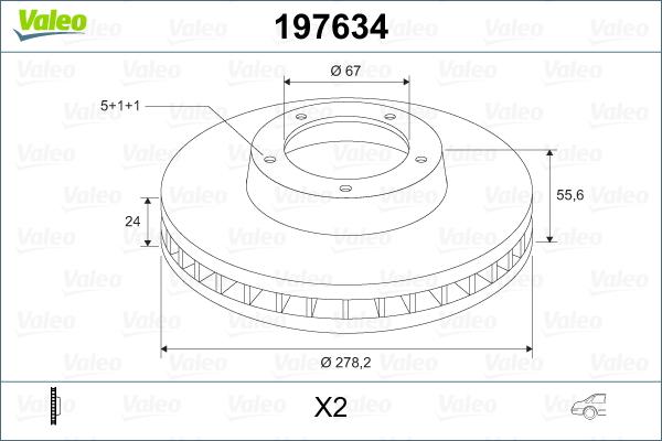 Valeo 197634 - Brake Disc autospares.lv