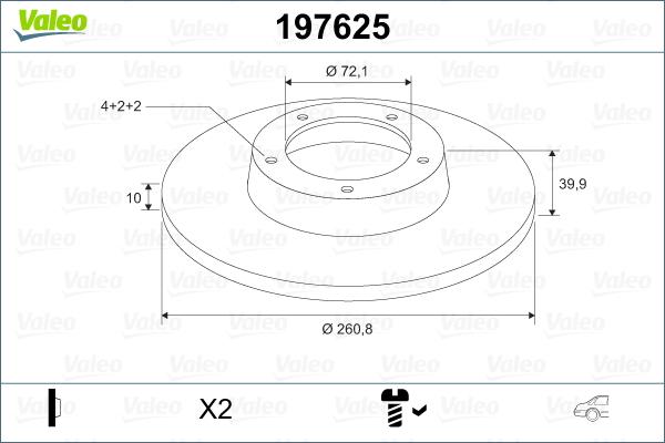 Valeo 197625 - Brake Disc autospares.lv