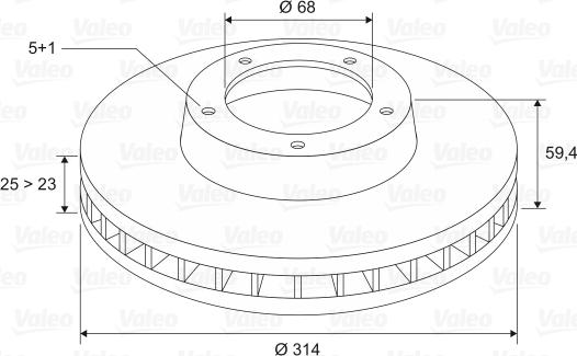 Valeo 197052 - Brake Disc autospares.lv