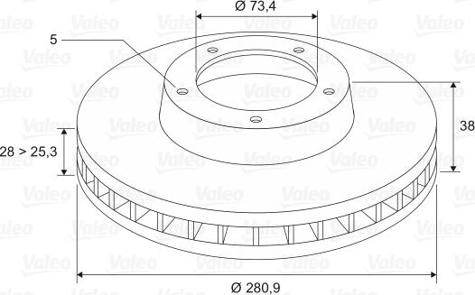 Valeo 197069 - Brake Disc autospares.lv