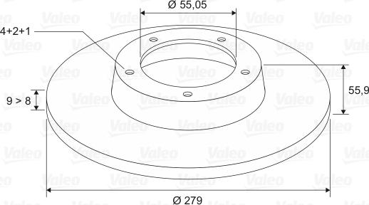 Valeo 197019 - Brake Disc autospares.lv